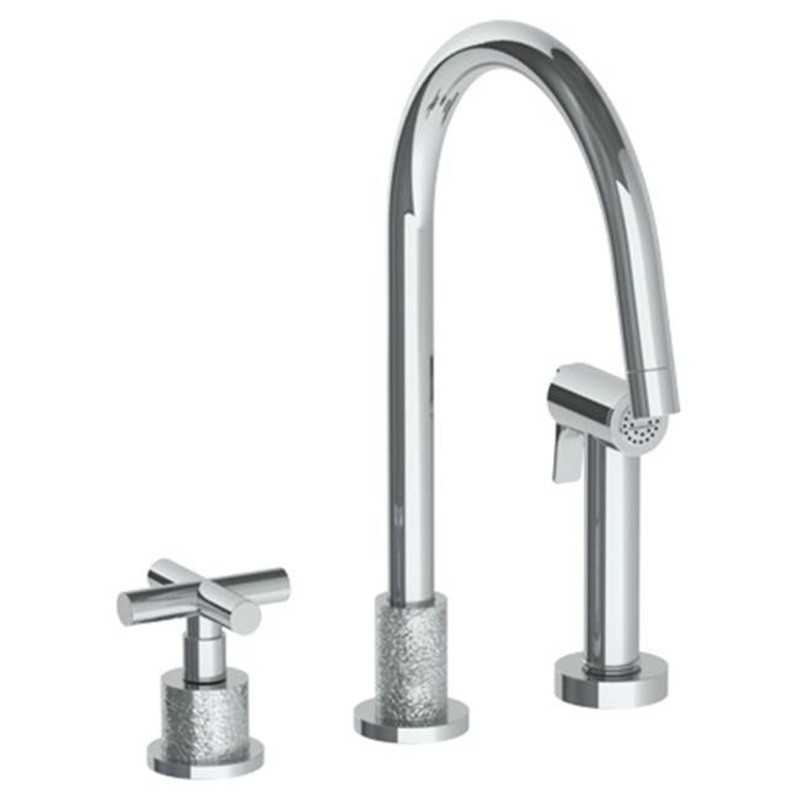 Watermark 27-7.1.3A-CL15 Sense Deck Mounted 3 Hole Kitchen Set – Includes Side Spray