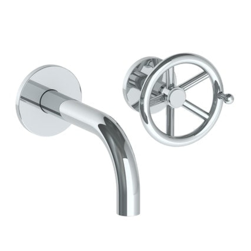 Watermark 31-1.2S-BKA1 Brooklyn Wall Mounted 2 Hole Lavatory Set With 6 Spout