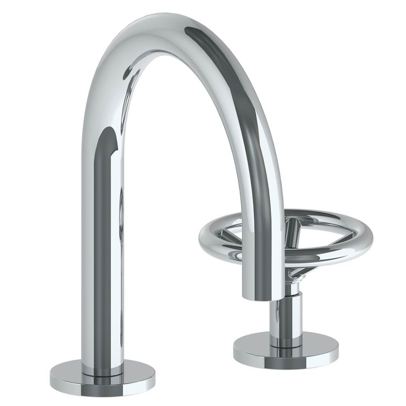 Watermark 31-1.3GS-BK Brooklyn Deck Mounted 2 Hole Gooseneck Lavatory Set