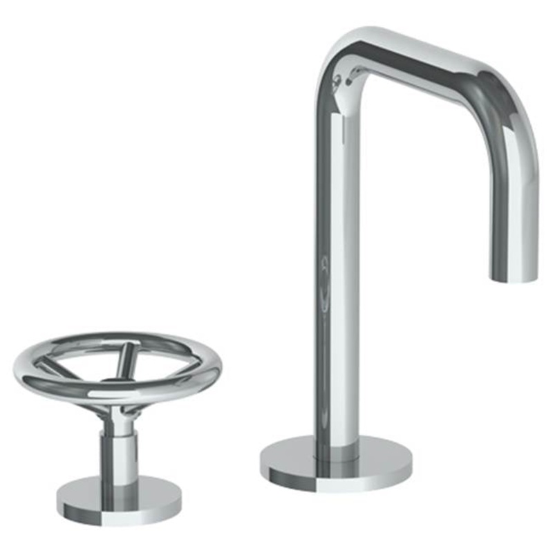 Watermark 31-1.3X-BK Brooklyn Deck Mounted 2 Hole Square Extended Spout Lavatory Set