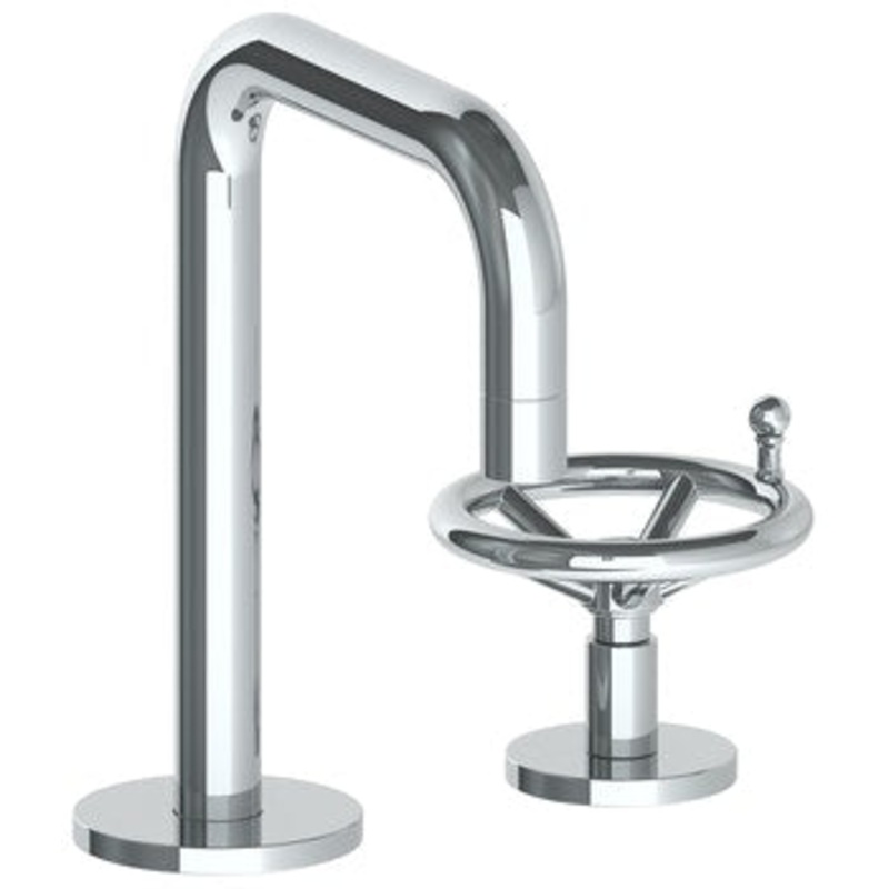 Watermark 31-1.3X-BKA1 Brooklyn Deck Mounted 2 Hole Square Extended Spout Lavatory Set