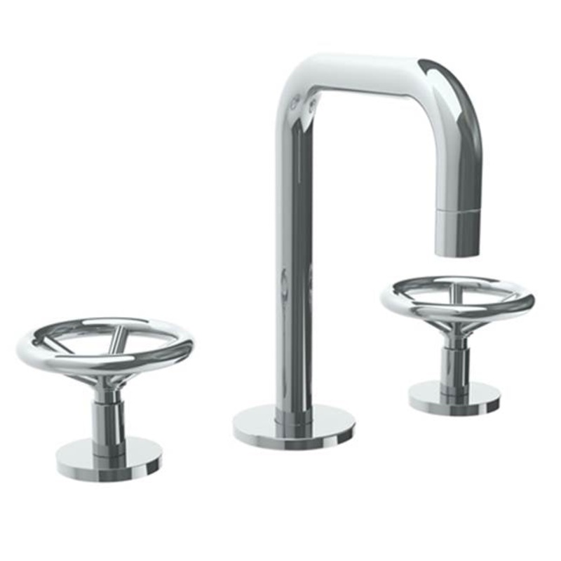 Watermark 31-2.1-BK Brooklyn Deck Mounted 3 Hole Square Extended Spout Lavatory Set
