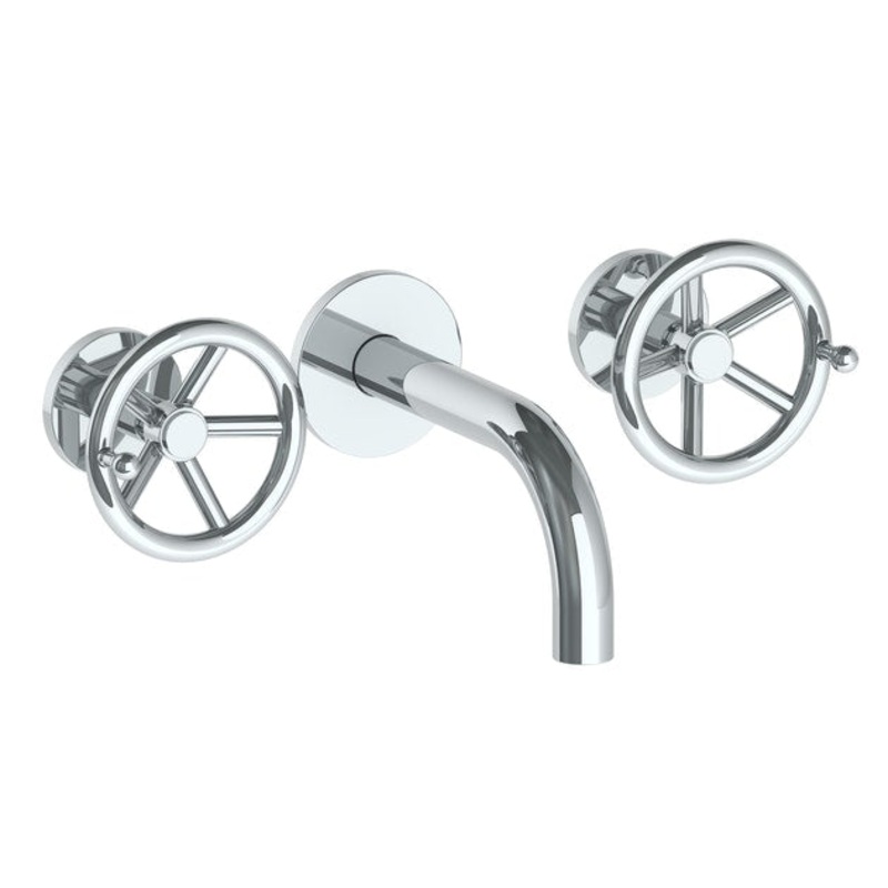 Watermark 31-2.2S-BKA1 Brooklyn Wall Mounted 3 Hole Lavatory Set With 6 Spout
