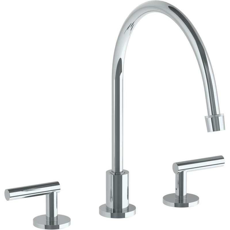 Watermark 23-7EG-L8 Loft 2.0 Deck Mounted 3 Hole Extended Gooseneck Kitchen Faucet