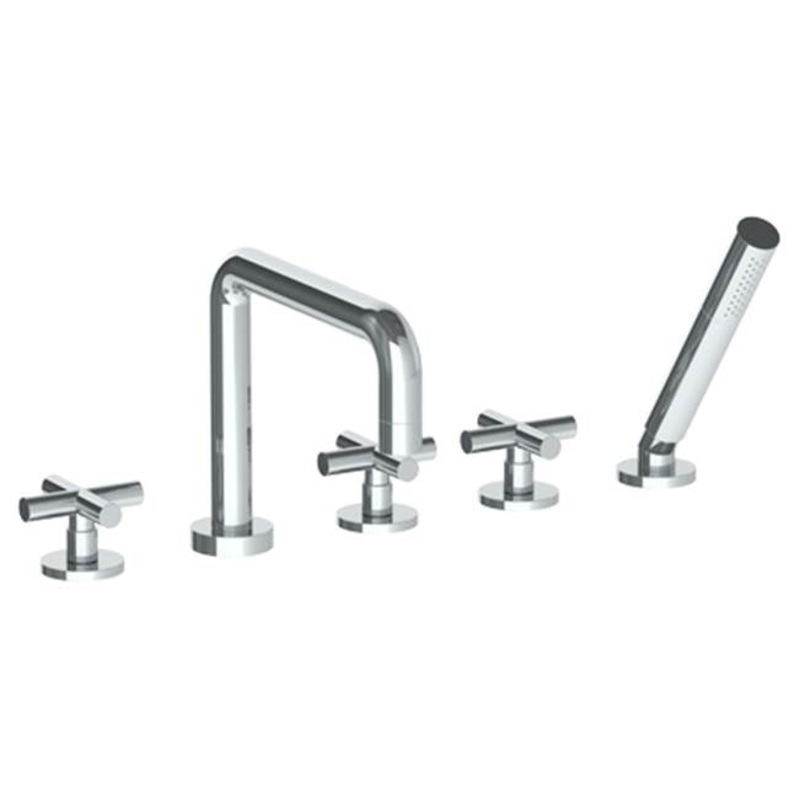 Watermark 23-8.26.1-L9 Loft 2.0 Deck Mounted 5 Hole Square Bath Set