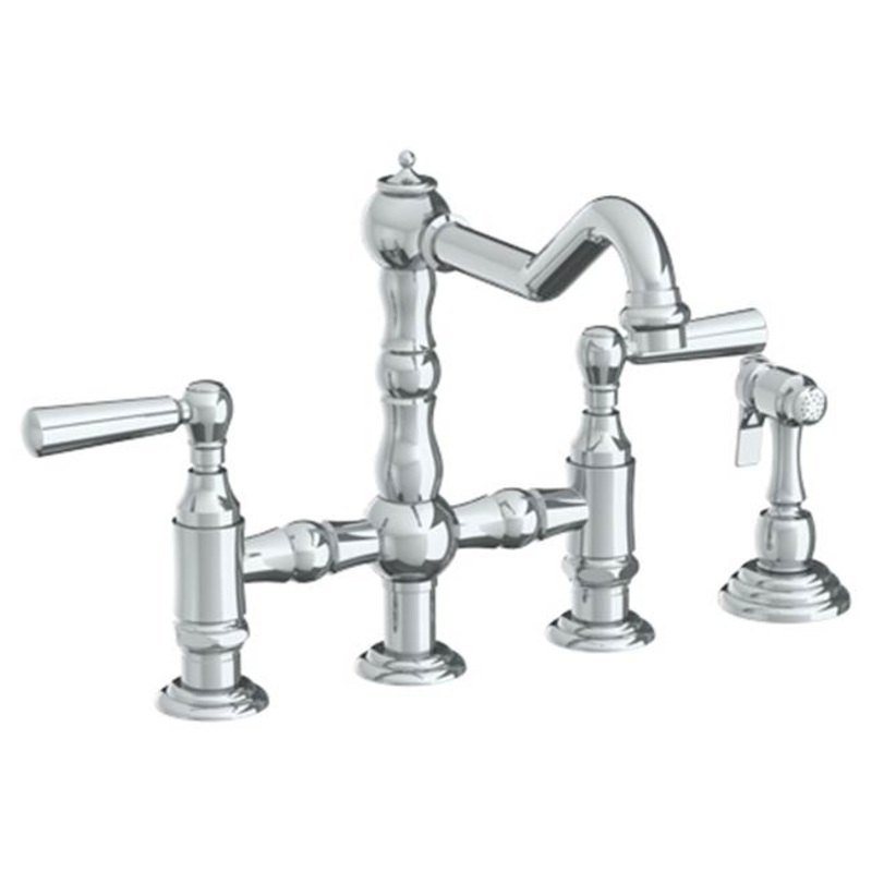 Watermark 206-7.6-S1A Paris Deck Mounted Bridge Kitchen Faucet With Side Spray
