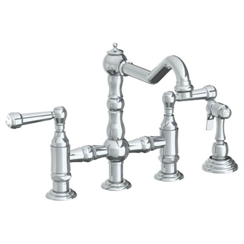 Watermark 206-7.6-S2 Paris Deck Mounted Bridge Kitchen Faucet With Side Spray
