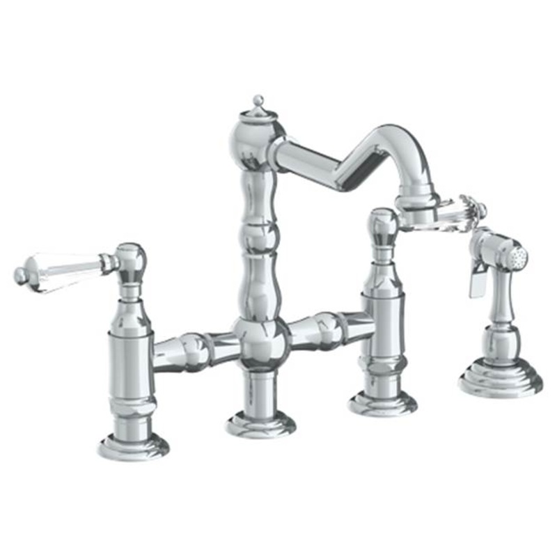 Watermark 206-7.6-SWA Paris Deck Mounted Bridge Kitchen Faucet With Side Spray