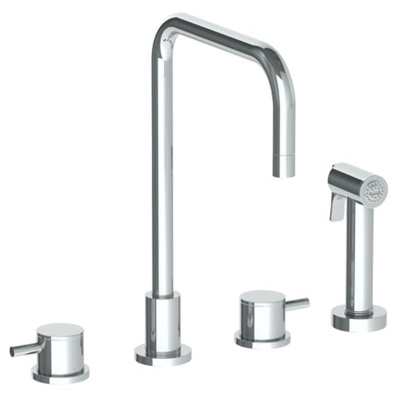 Watermark 22-7.1-TIB Titanium Deck Mounted 4 Hole Square Top Kitchen Set – Includes Side Spray