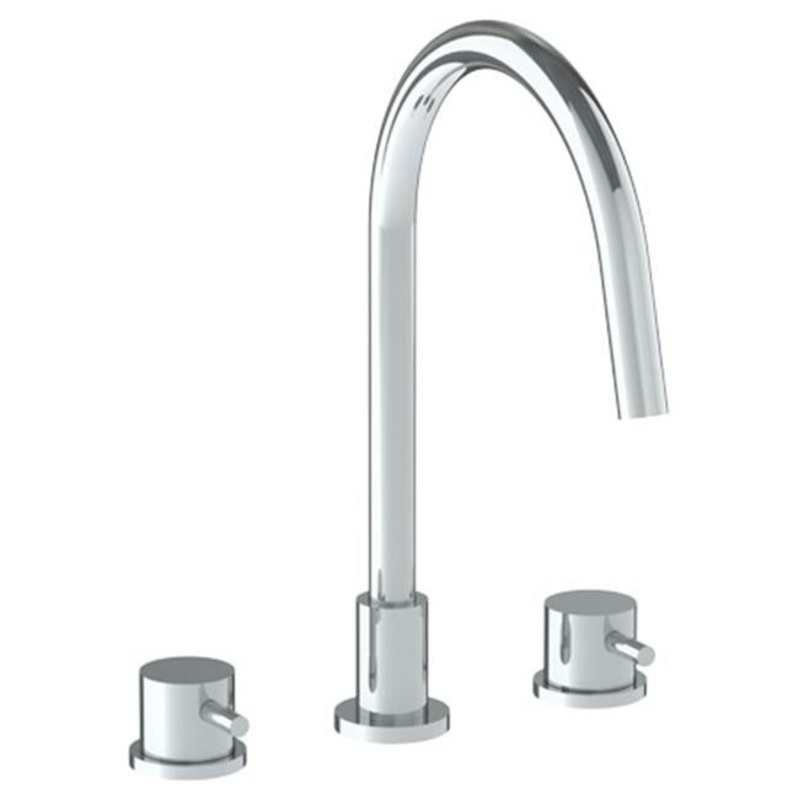 Watermark 22-7G-TIB Titanium Deck Mounted 3 Hole Gooseneck Kitchen Faucet