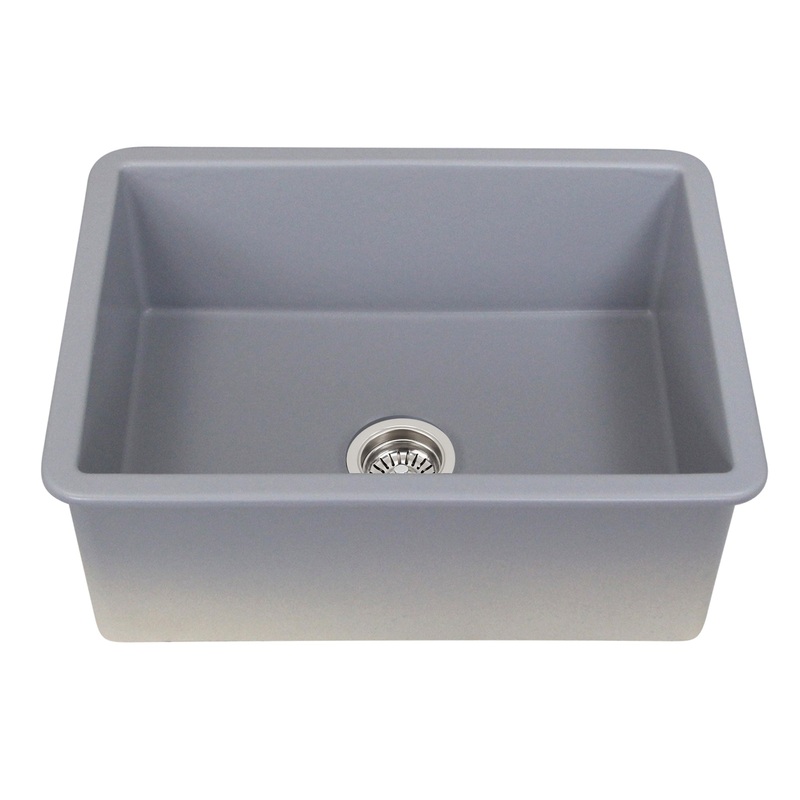 Nantucket Sinks ISFC24GR Island Collection 24 Single Bowl Dualmount Sink