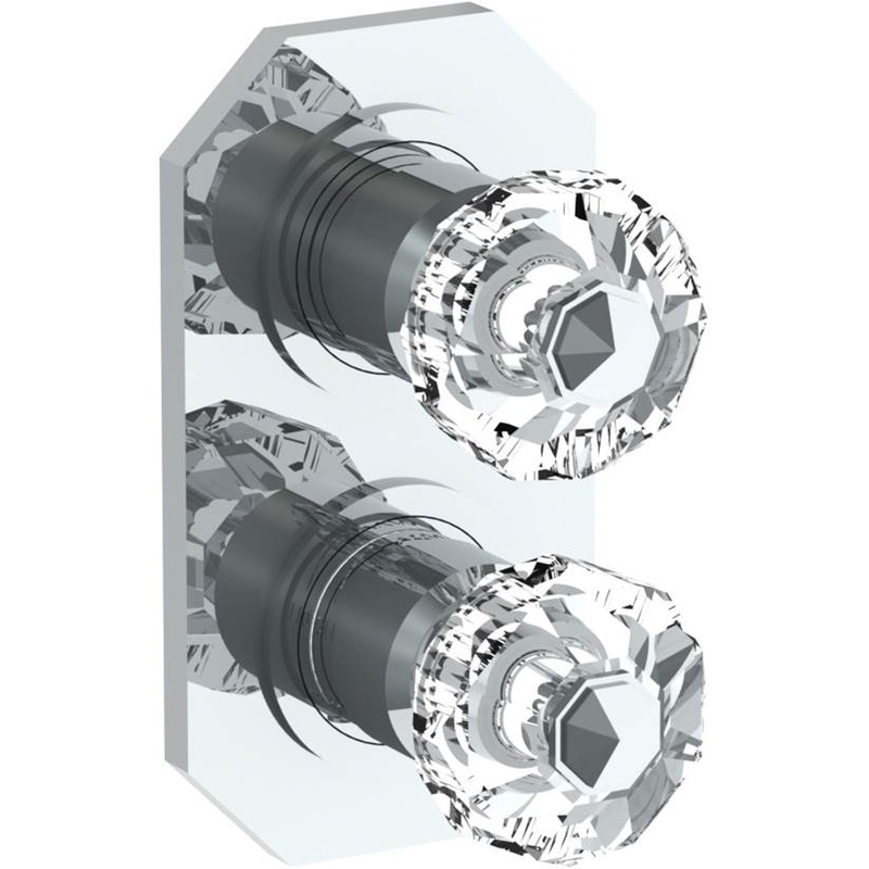 Watermark 314-T25-CRY5 Beverly Wall Mounted Mini Thermostatic Shower Trim With Built-In Control 3-1/2 X 6-1/4.