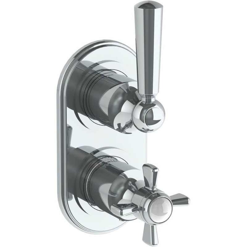 Watermark 321-T25-S1A Stratford Wall Mounted Mini Thermostatic Shower Trim With Built-In Control 3-1/2 X 6-1/4.