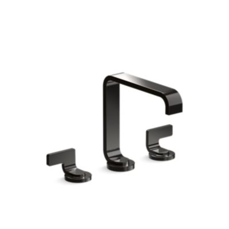 Kallista P34231-TWW Guise? widespread faucet standard spout transparent white wave lever handles