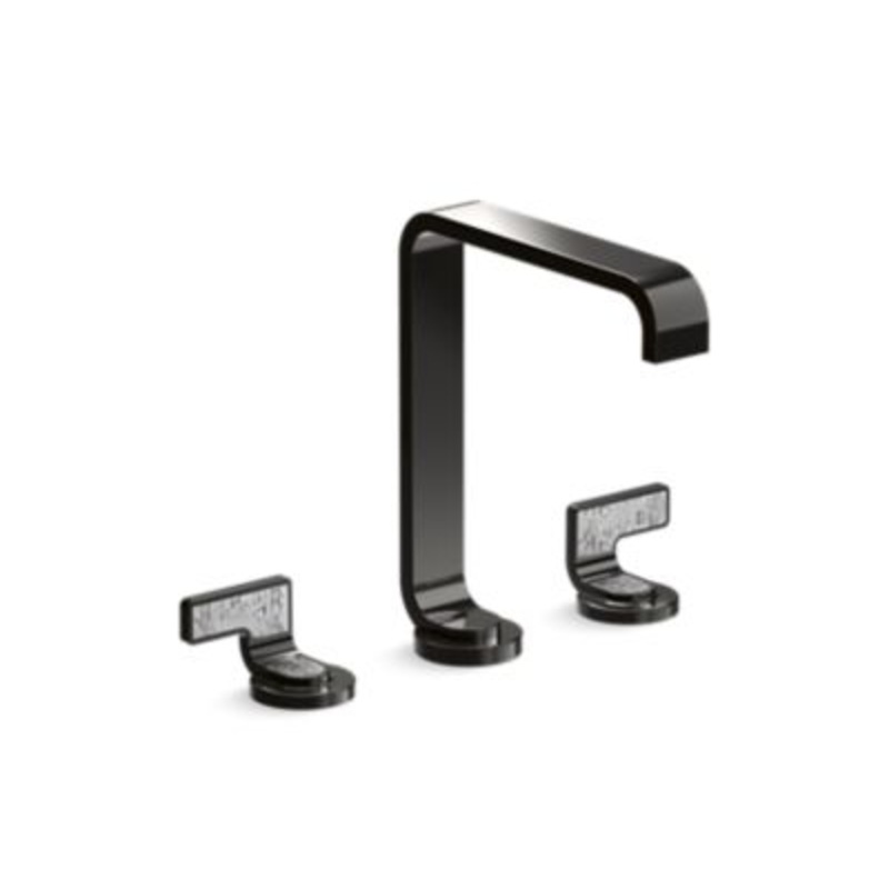 Kallista P34232-TWW Guise? widespread faucet tall spout transparent white wave lever handles