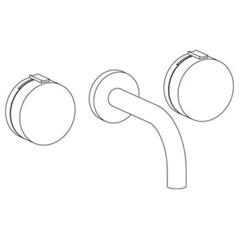 Watermark 21-2.2M-E2xx Elements Wall Mounted 3 Hole Lavatory Set With 8 3/4 Spout