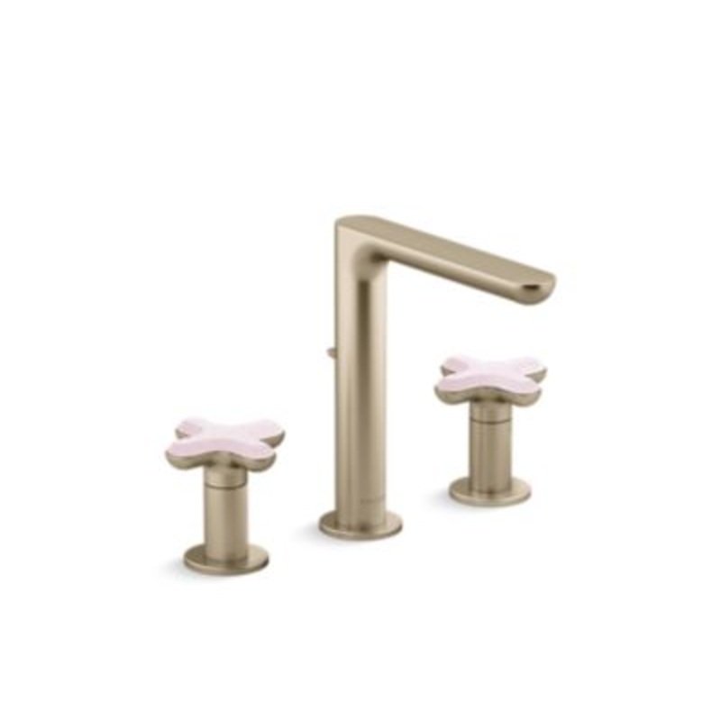 Kallista P32705-RST 002 Widespread Faucet Tall Rose Quartz