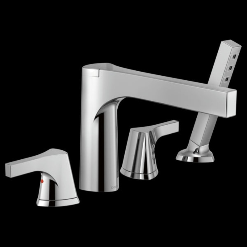 Delta T4774 4-hole Roman Tub with Hand Shower Trim