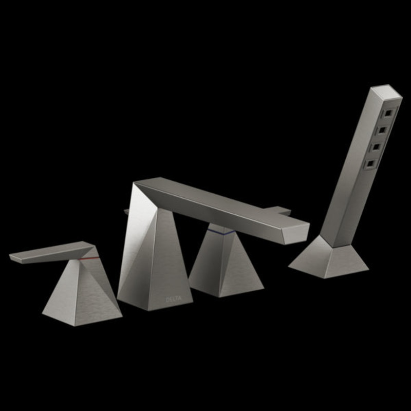 Delta T4743 Two-Handle Roman Tub Trim with Hand Shower