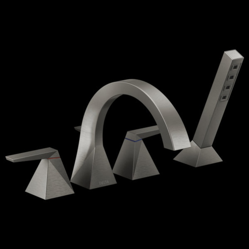 Delta T4746 Two-Handle Roman Tub Trim with Hand Shower