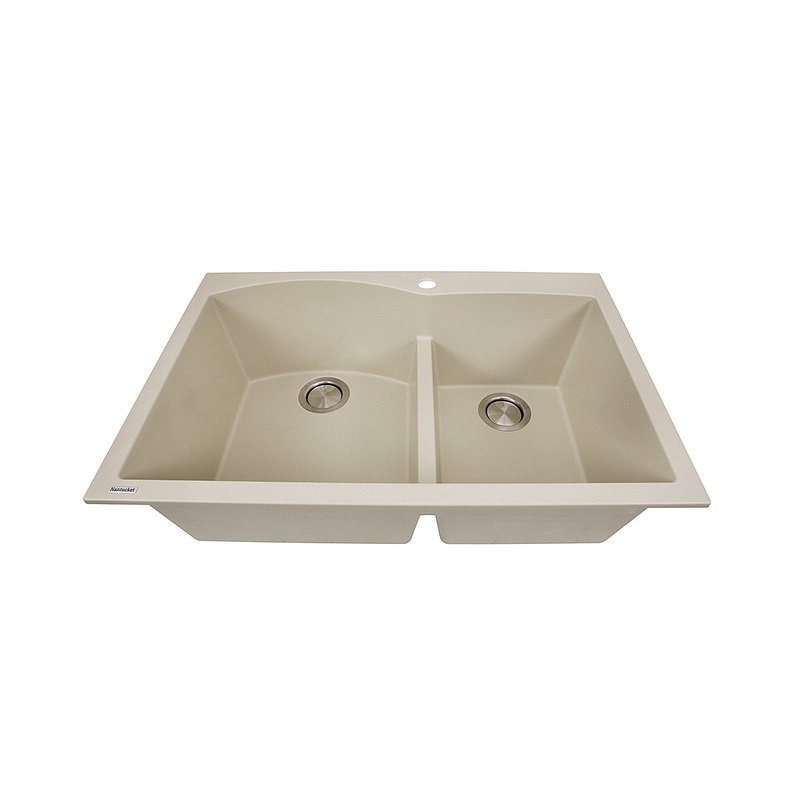 Nantucket sinks PR6040-S 60/40 double bowl dual-mount granite composite sand