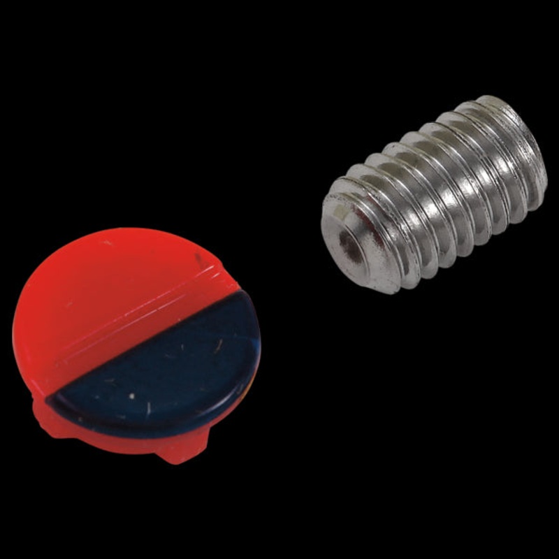 Delta RP46391 Handle Set Screw & Button – Red & Blue