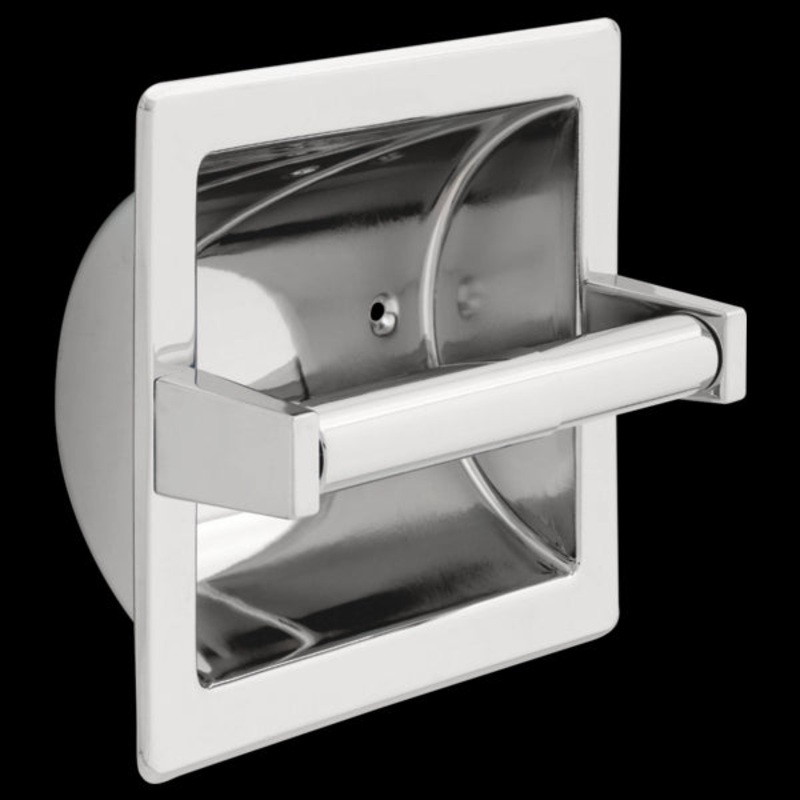 Delta 45072 Brass Recessed Paper Holder with Brass Roller
