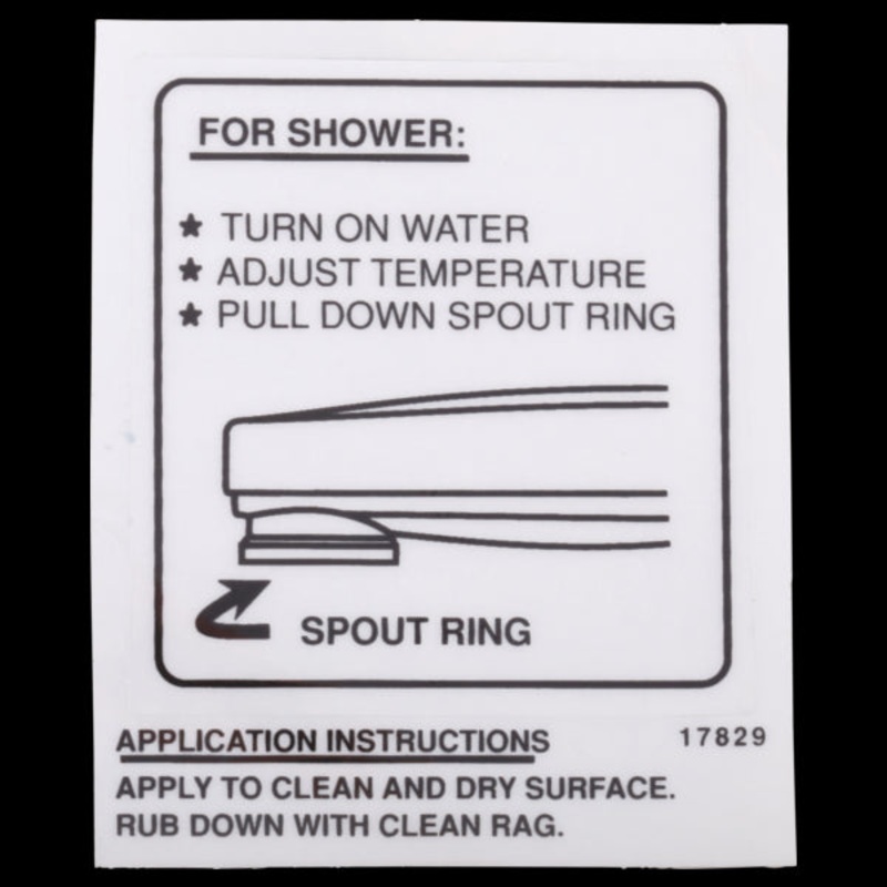 Delta RP17829 Decal – Tub Spout – Pull-Down Diverter