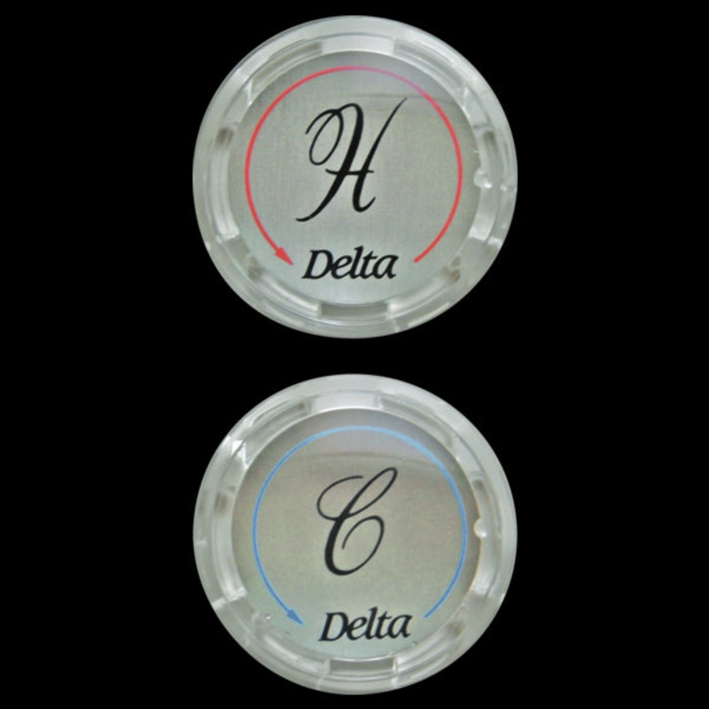 Delta RP19659 Button Set – Hot / Cold – Clear