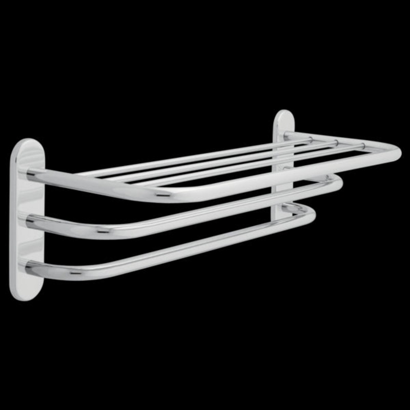 Delta 43424 24 Brass Towel Shelf with Two Bars, Concealed Mounting