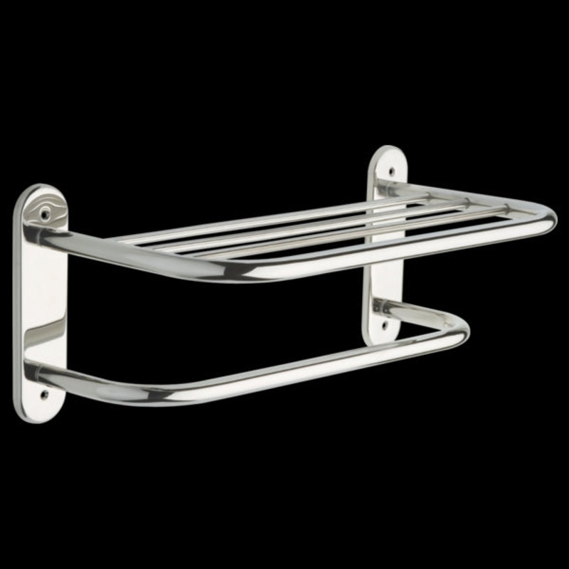Delta 43618 18 Metal Towel Shelf with One Bar, Exposed Mounting