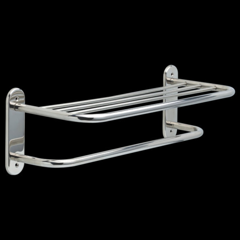 Delta 43624 24 Metal Towel Shelf with One Bar, Exposed Mounting