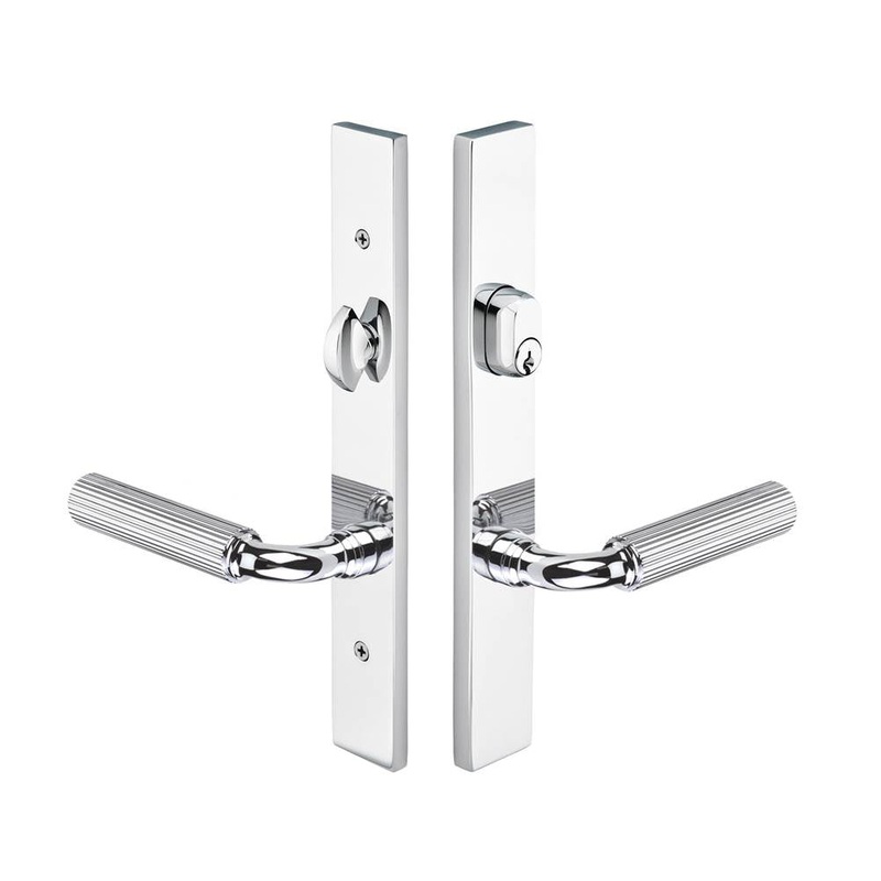 Emtek 14A1STTRHSS Multi point c4, keyed with american cyl, modern style, 1-1/2 x 11, stainless steel stuttgart lever, rh, ss