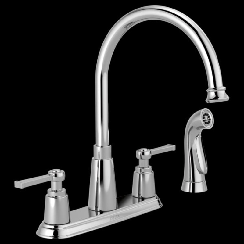 Delta 21742LF Two Handle Kitchen Faucet with Spray