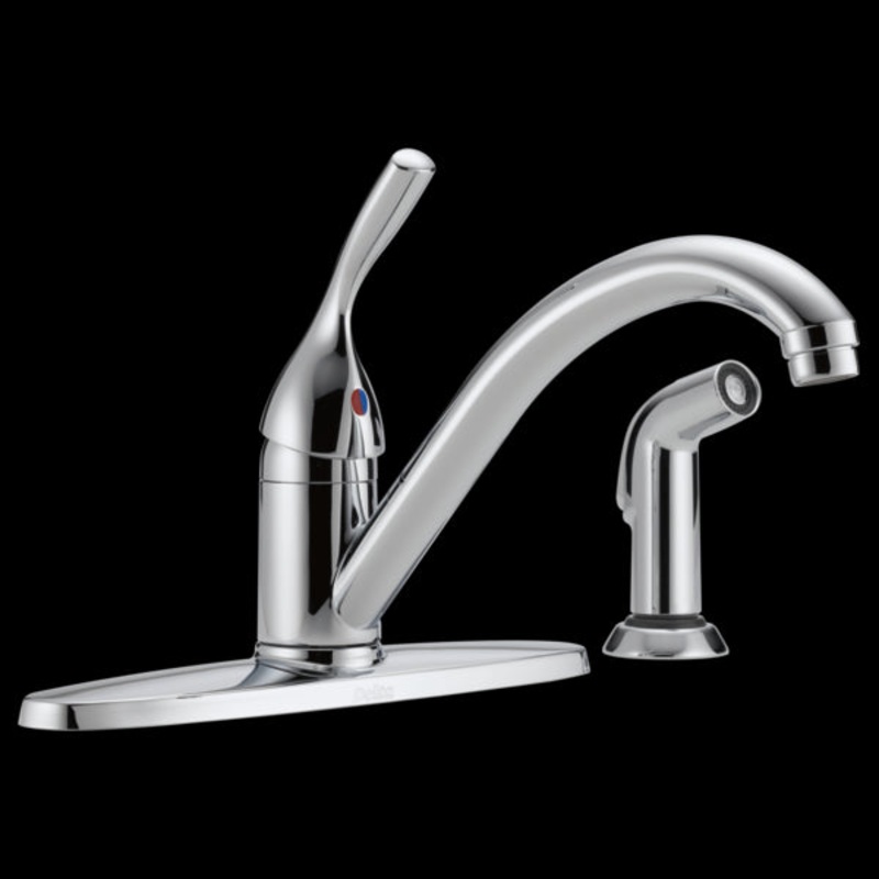 Delta 400-DST Single Handle Kitchen Faucet with Spray