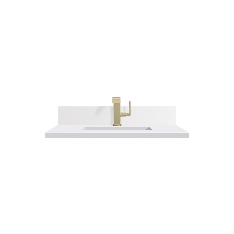 James Martin 051-S30-BS-WZ 30 Single Top, Single-Hole, 3 CM White Zeus Quartz With Backsplash & Sink