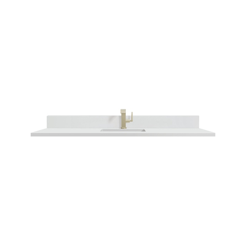 James Martin 051-S60S-BS-WZ 60 Single Top, Single-Hole, 3 CM White Zeus Quartz With Backsplash & Sink