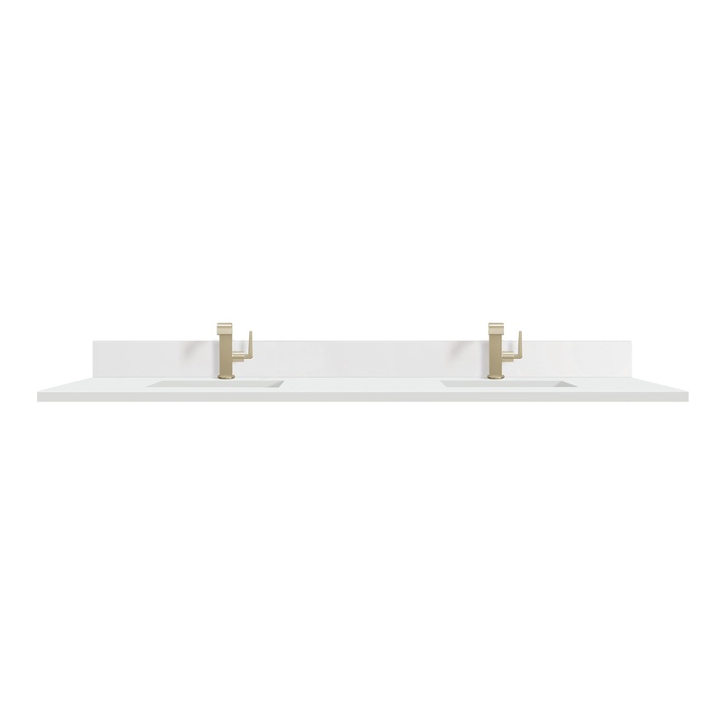 James Martin 051-S72-BS-WZ 72 Double Top, Single-Hole, 3 CM White Zeus Quartz With Backsplash & Sink