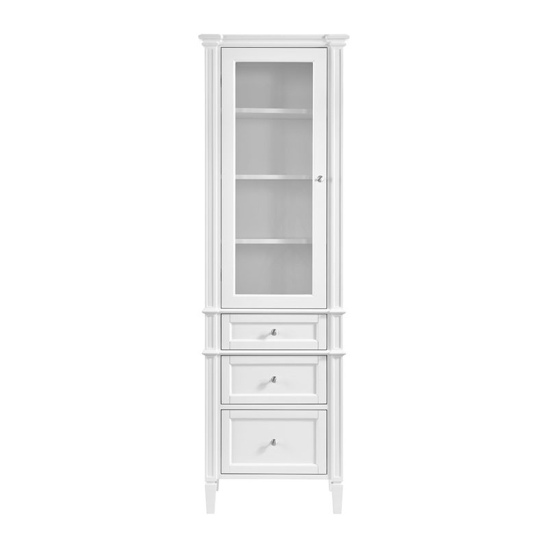 James Martin 655-LC-BW Brittany linen cabinet, bright white