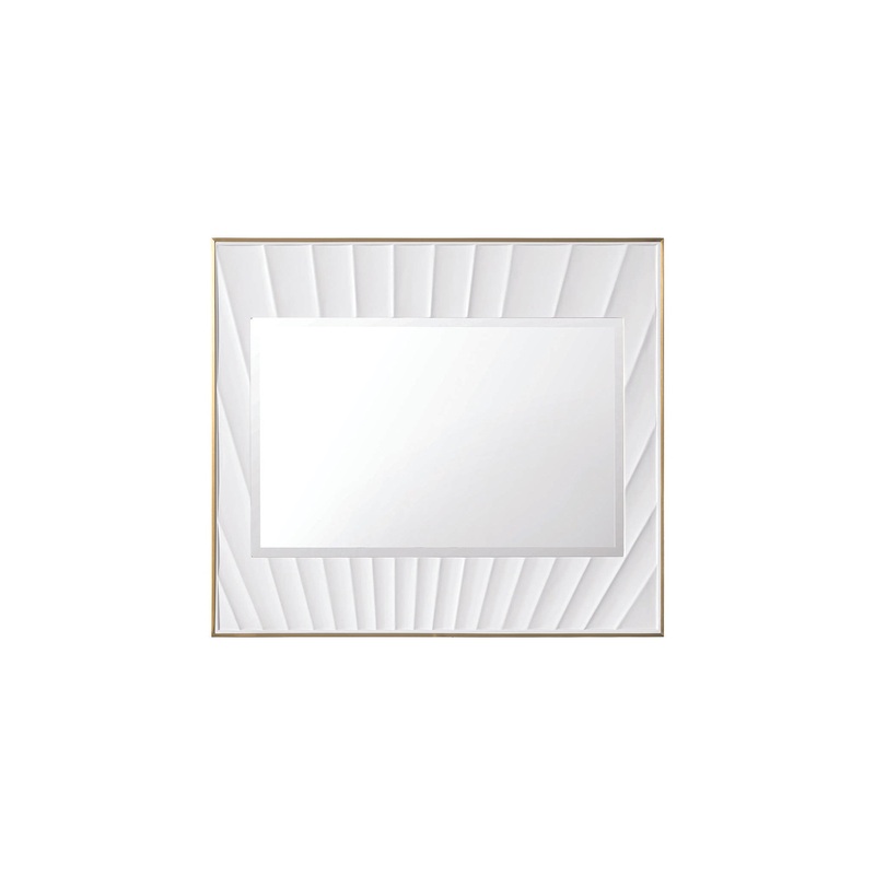 James Martin 710-M36-MWG Soleil 36 Mirror, Matte White with Gold