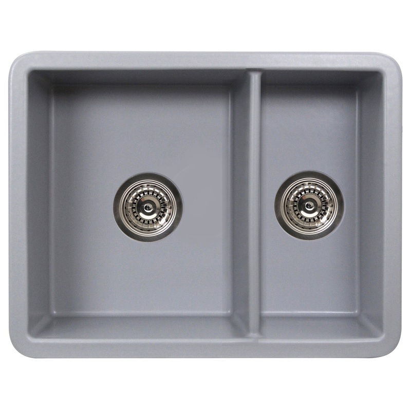 Nantucket Sinks ISFC24x18 Island Collection 24 Double Bowl Dualmount Sink