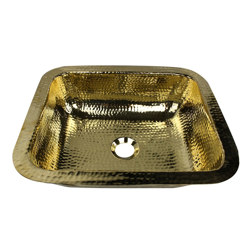 Nantucket sinks REB2014 20 inch x 14 inch hammered brass rectangle undermount bar sink