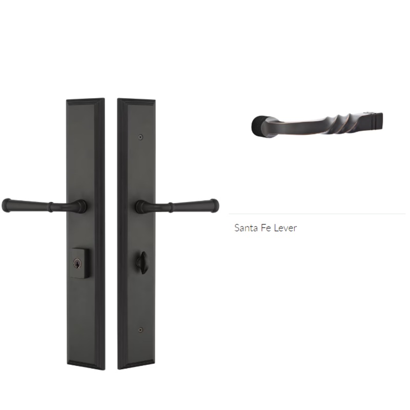 Emtek 1L1M25SFRH Large Multi Point , Dummy Pair , Hub Above Handle , Melrose Style , 2.9 x 17.5 , Santa Fe Lever , RH