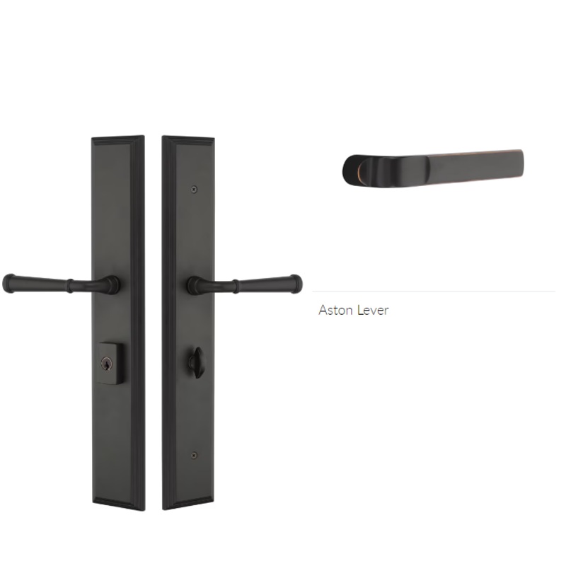 Emtek 1L1M25ASTRH Large Multi Point , Dummy Pair , Hub Above Handle , Melrose Style , 2.9 x 17.5 , Aston Lever , RH