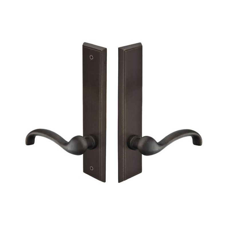 Emtek 1864DLH MultiPointC8 , Non-Keyed Fixed Handle OS , Operating Handle IS , Rectangular Style , 2×10 , Durango Lever , LH