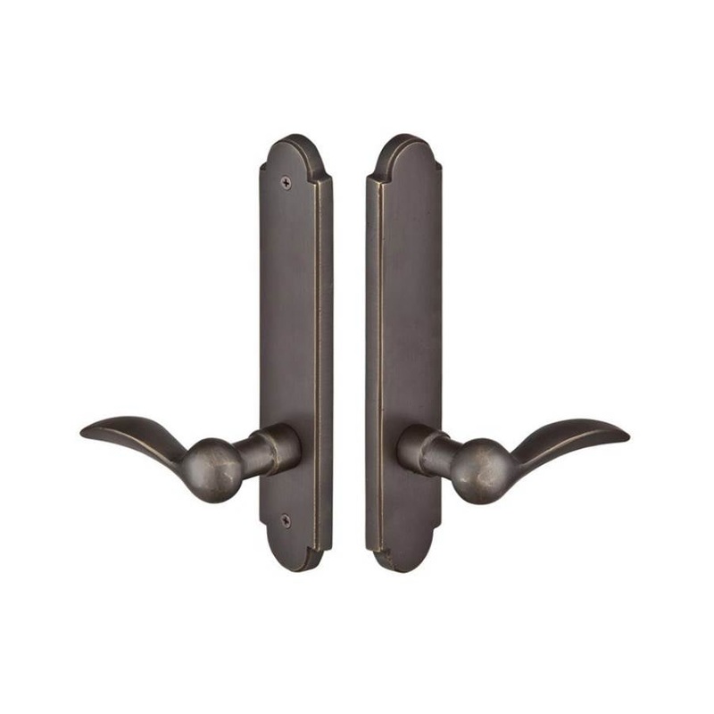 Emtek 1823DRH MultiPointC8 , Non-Keyed AmericanT-turnIS , Arched Style , 2×10 , Durango Lever , RH