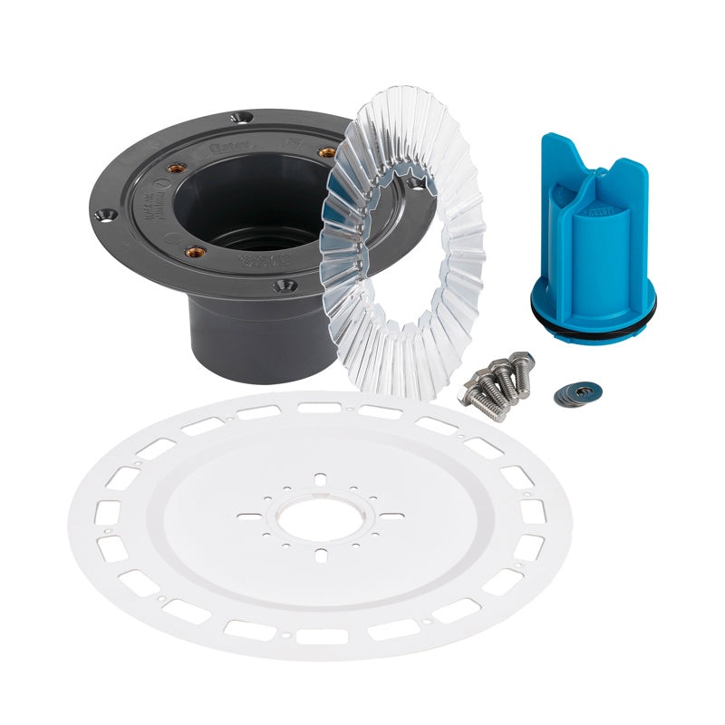 Quickdrain SDUFAPVCL 5-6In Square Drain Flange W Pvc 130 Drain Base