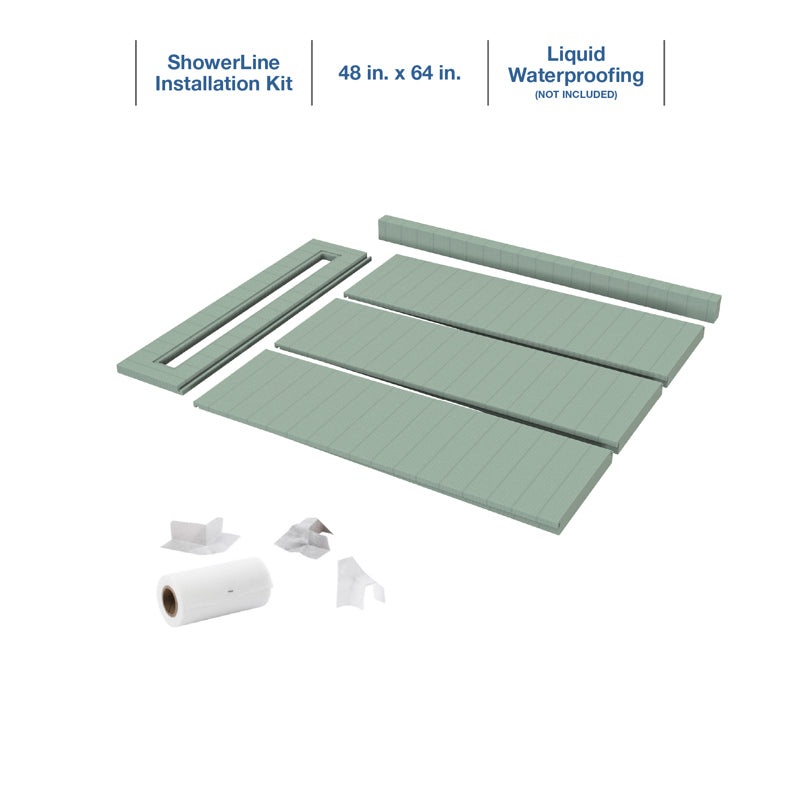 Quickdrain SLPL4864 Showerline Pan Kit Liquid Wp 48X64In