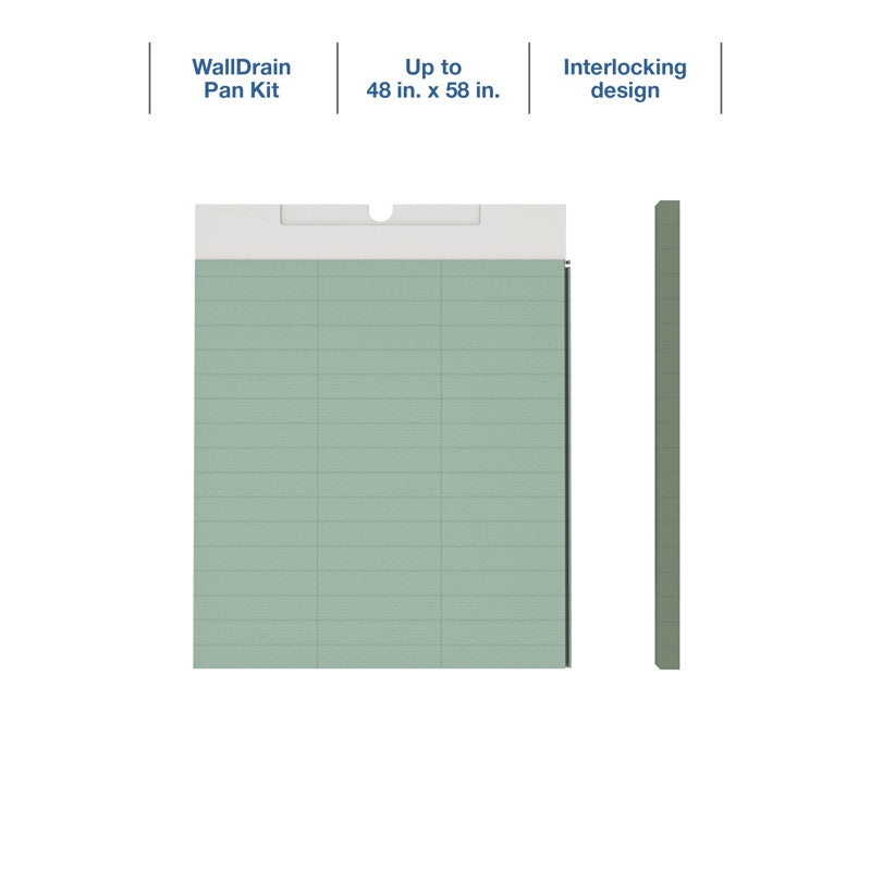 Quickdrain WDPAN4858 Walldrain Shower Pan W/Curb 48X58In