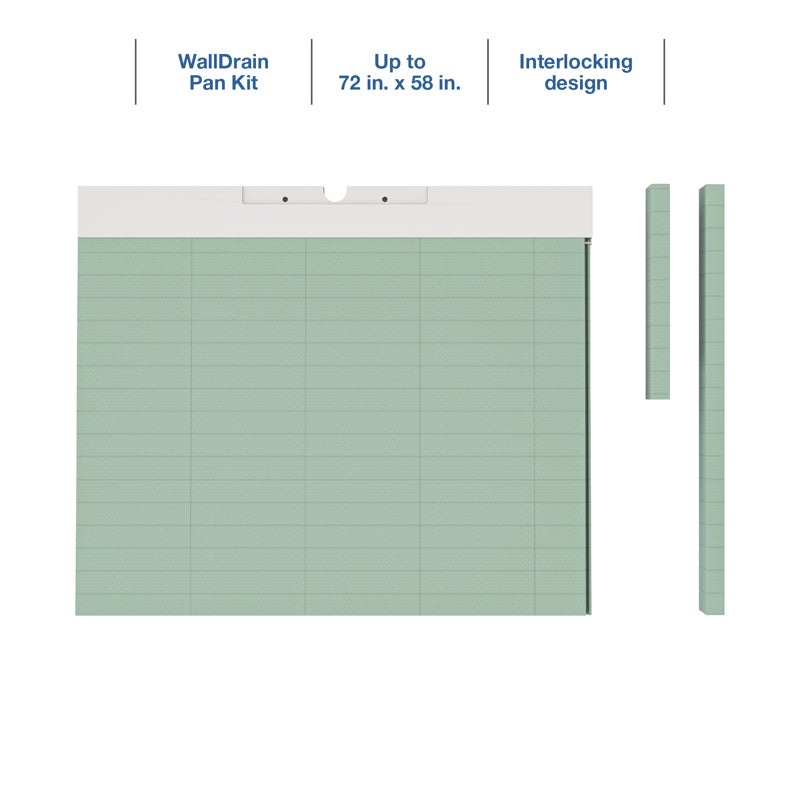 Quickdrain WDPAN7258 Walldrain Shower Pan W/Curb 72X58In